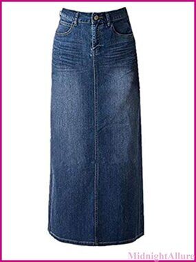 Women's Maxi Pencil Jean Skirt High Waisted A-Line Long Denim Skirt